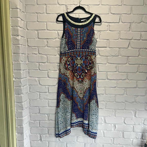 NWOT Studio One Blue and Red Maxi Dress size 8 - Picture 1 of 5